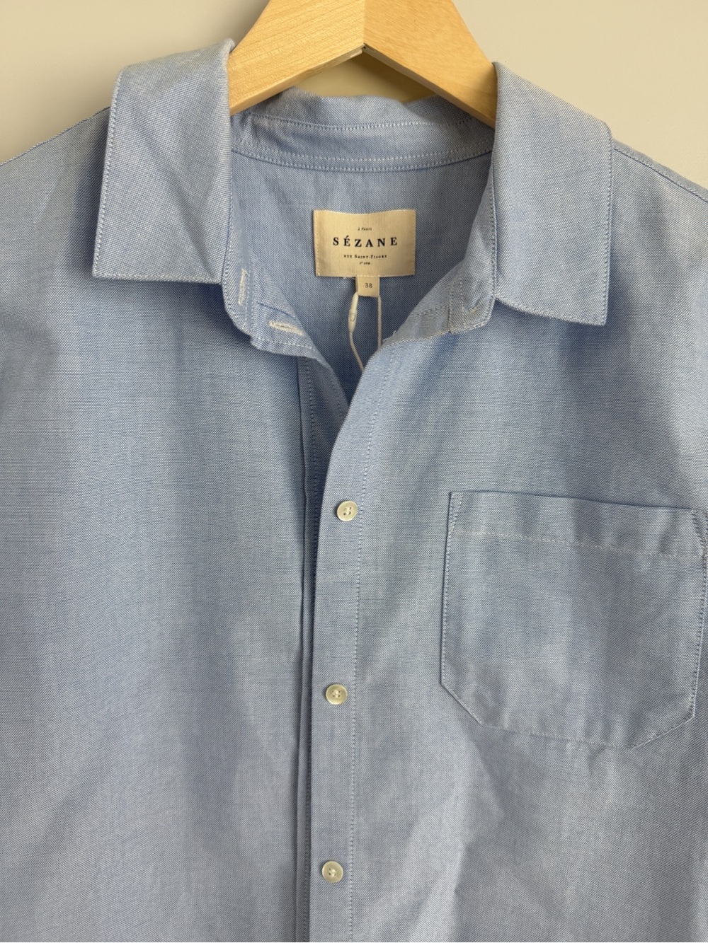 Sezane Tomboy Shirt Blue - Size 6 NWT - Picture 2 of 5